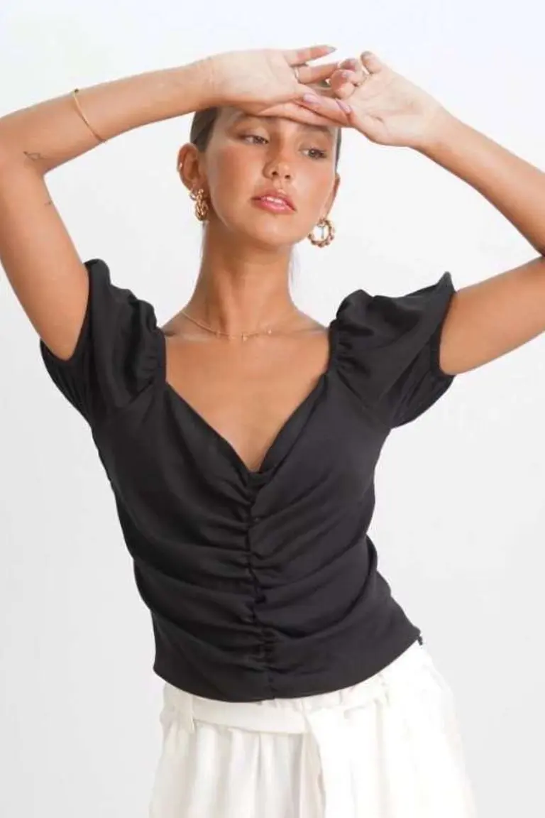 Blusa Frunce Drapiado de Hesed en Blusas para argentina