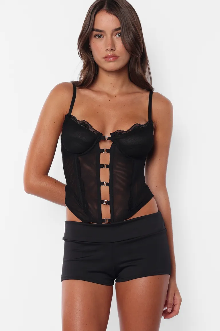 Corto compacto de microfibra negro para mujer de Top White en Shorts para argentina