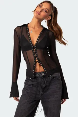 Top malla transparente cordones de Edikted en Tops para argentina