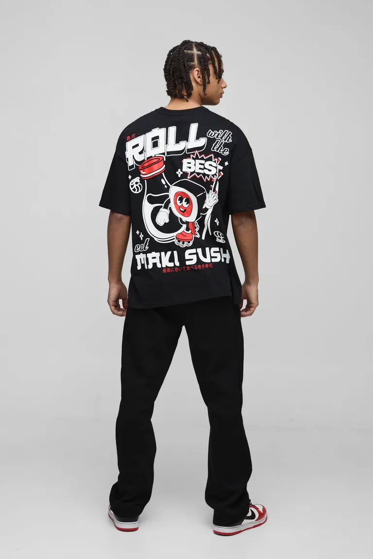 Remera oversize estampado sushi de Boohooman en Remeras y Polos para argentina