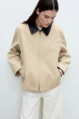 Chaqueta algodón cuello contraste de Mango en Chaquetas para argentina