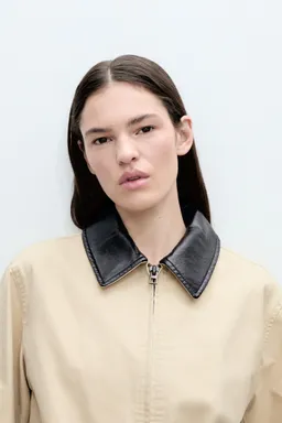 Chaqueta algodón cuello contraste de Mango en Chaquetas para argentina
