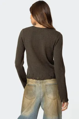 Sweater punto acanalado desgastado de Edikted en Buzos y Sweaters para argentina