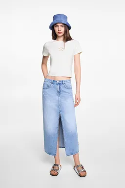 Remera calada crop de Mango Teen en Remeras para argentina
