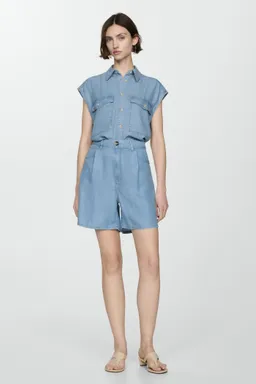 Bermudas lyocell pinzadas de Mango en Shorts para argentina