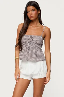 Top babydoll gingham zahara de Edikted en Tops para argentina