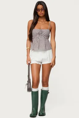 Top babydoll gingham zahara de Edikted en Tops para argentina