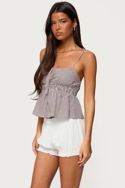 Top babydoll gingham zahara de Edikted en Tops para argentina