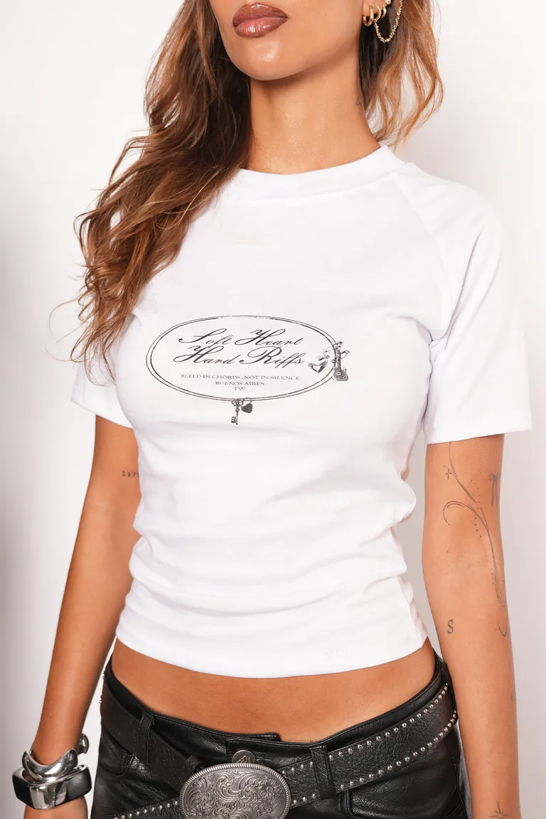 Remera de jersey blanca con estampa gráfica para mujer de Top White en Remeras para argentina