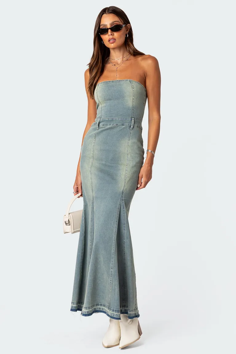 Vestido maxi denim de Edikted en Vestidos para argentina