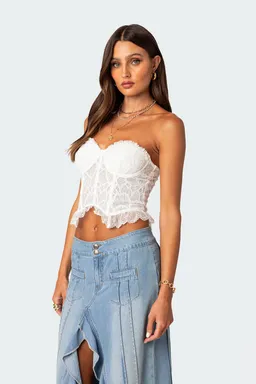 Corset encaje transparente tea party de Edikted en Ropa Interior y Medias para argentina