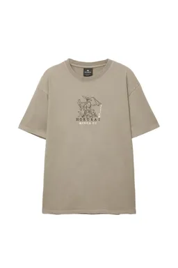 Remera con gráfico hokusai de Pull&Bear en Remeras y Polos para argentina