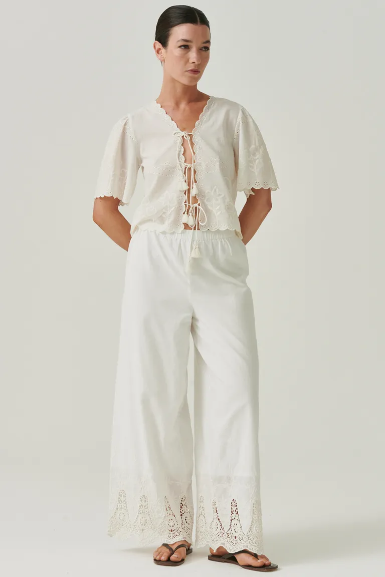 Pantalón blanco recto de diseño femenino y elegante de Sweet en Pantalones para argentina