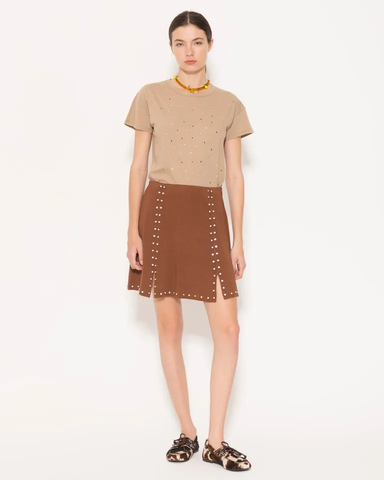 Remera de algodón con aplicaciones de strass de Jazmin Chebar en Remeras para argentina