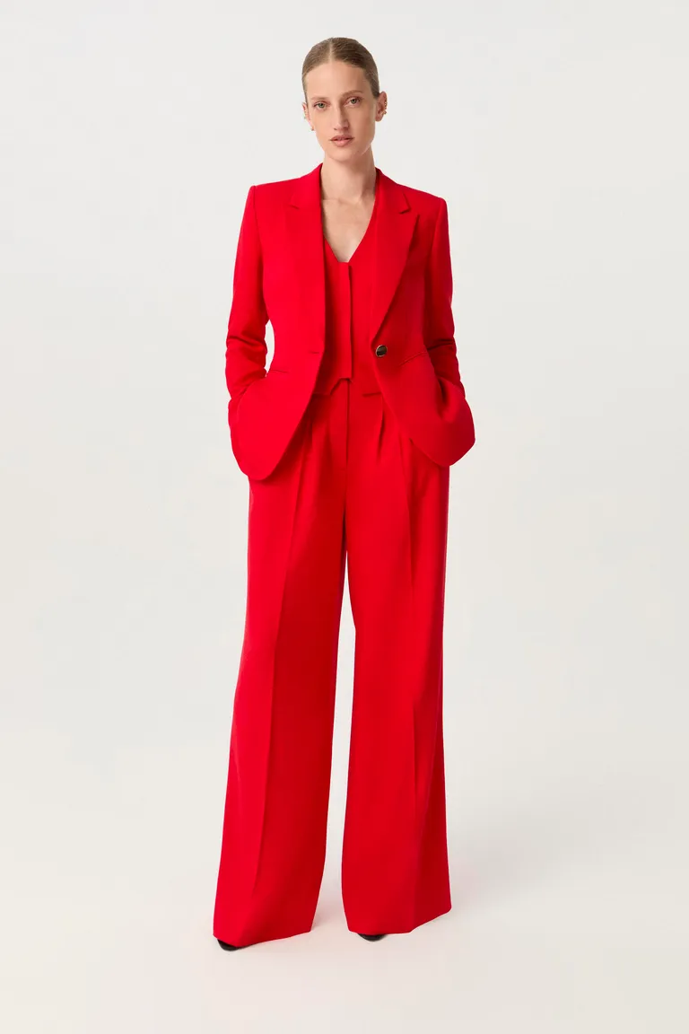 Blazer largo de sastrería viscosa efecto lino con silueta entallada y manga larga de Markova en Blazers para argentina