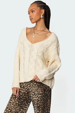 Sweater trenzado oversize inga de Edikted en Buzos y Sweaters para argentina