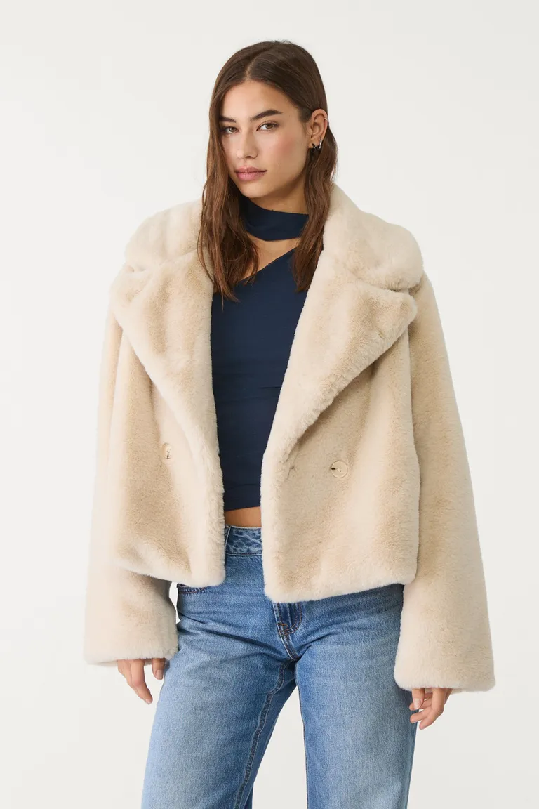 Campera cruzada efecto piel de Stradivarius en Chaquetas para argentina