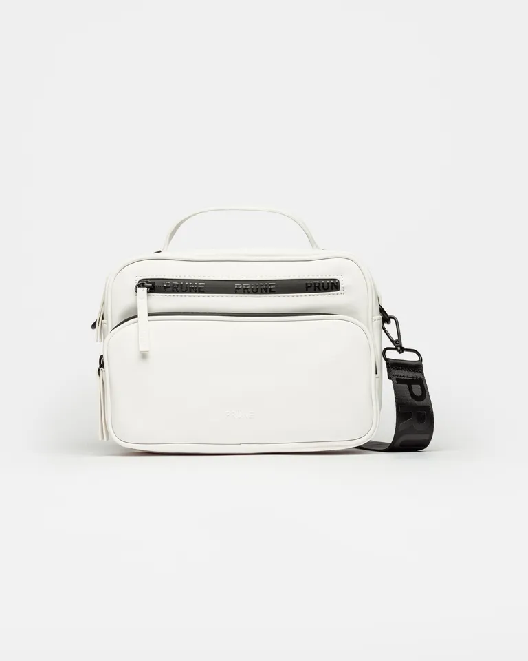 Bandolera de goma blanca con cierre engomado y logo de Prüne en Bolsos y Carteras para argentina