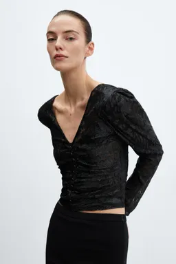 Blusa jacquard lúrex de Mango en Blusas para argentina
