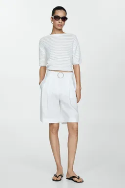 Bermudas lino con cinturón de Mango en Shorts para argentina