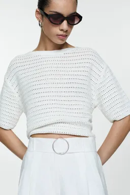 Bermudas lino con cinturón de Mango en Shorts para argentina