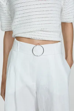 Bermudas lino con cinturón de Mango en Shorts para argentina