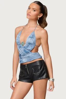 Top mesh estampado escote cruzado de Edikted en Tops para argentina