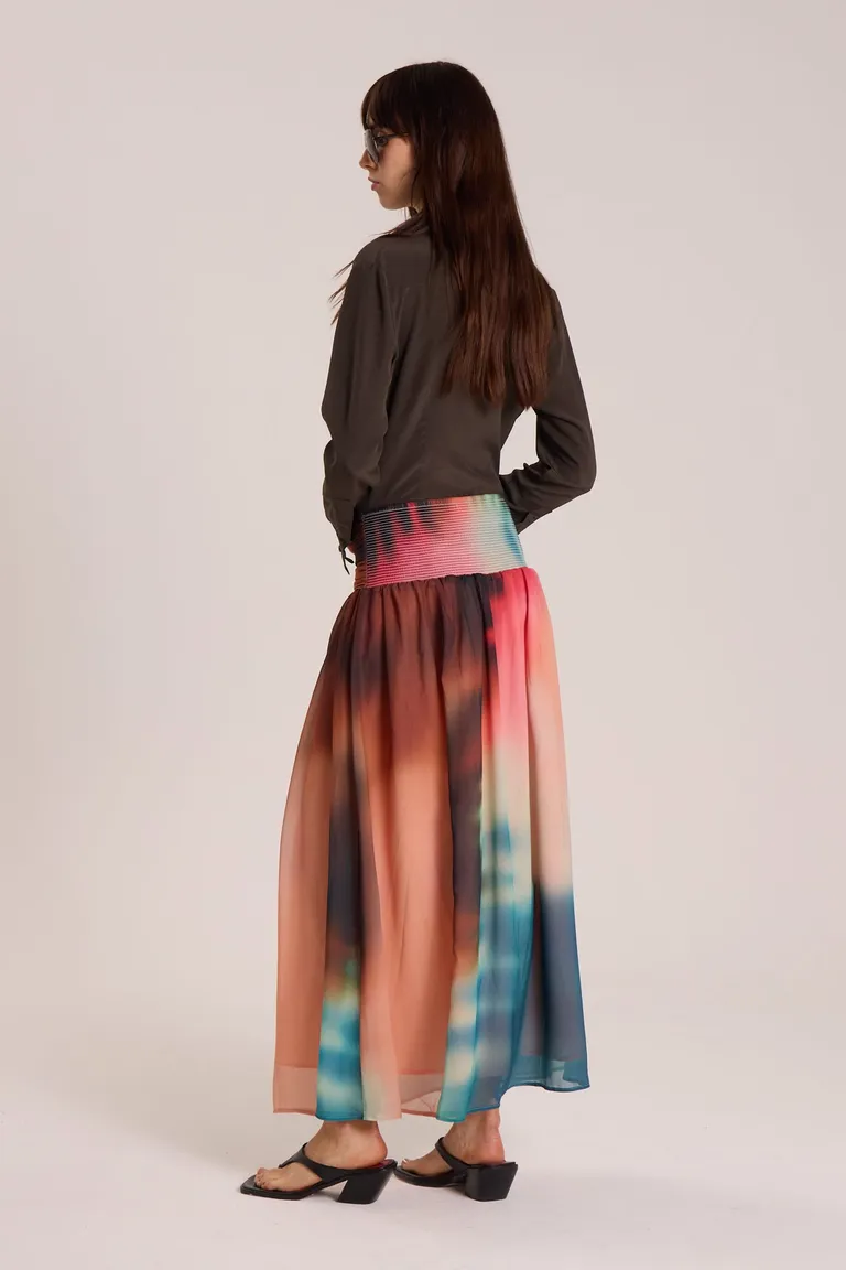 Falda larga de viscosa con diseño estampado y corte al bies de Maria Cher en Faldas para argentina