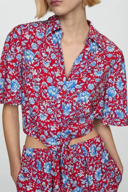 Camisa floral con nudo de Mango en Camisas para argentina