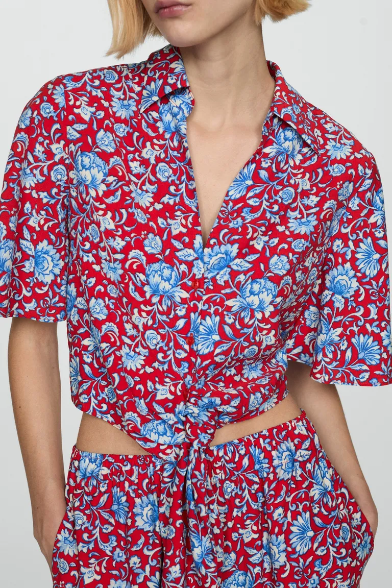 Camisa floral con nudo de Mango en Camisas para argentina