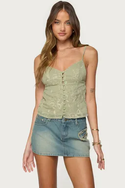 Musculosa bordada con botones de Edikted en Blusas para argentina