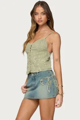 Musculosa bordada con botones de Edikted en Blusas para argentina