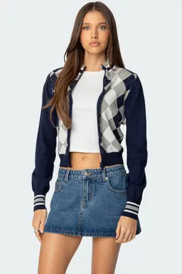 Cárdigan madisen tejido argyle de Edikted en Chaquetas para argentina
