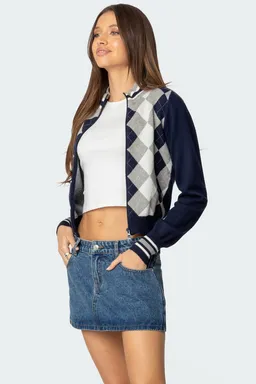 Cárdigan madisen tejido argyle de Edikted en Chaquetas para argentina