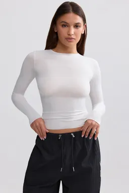 Top manga larga transparente blanco de Oh Polly en Tops para argentina