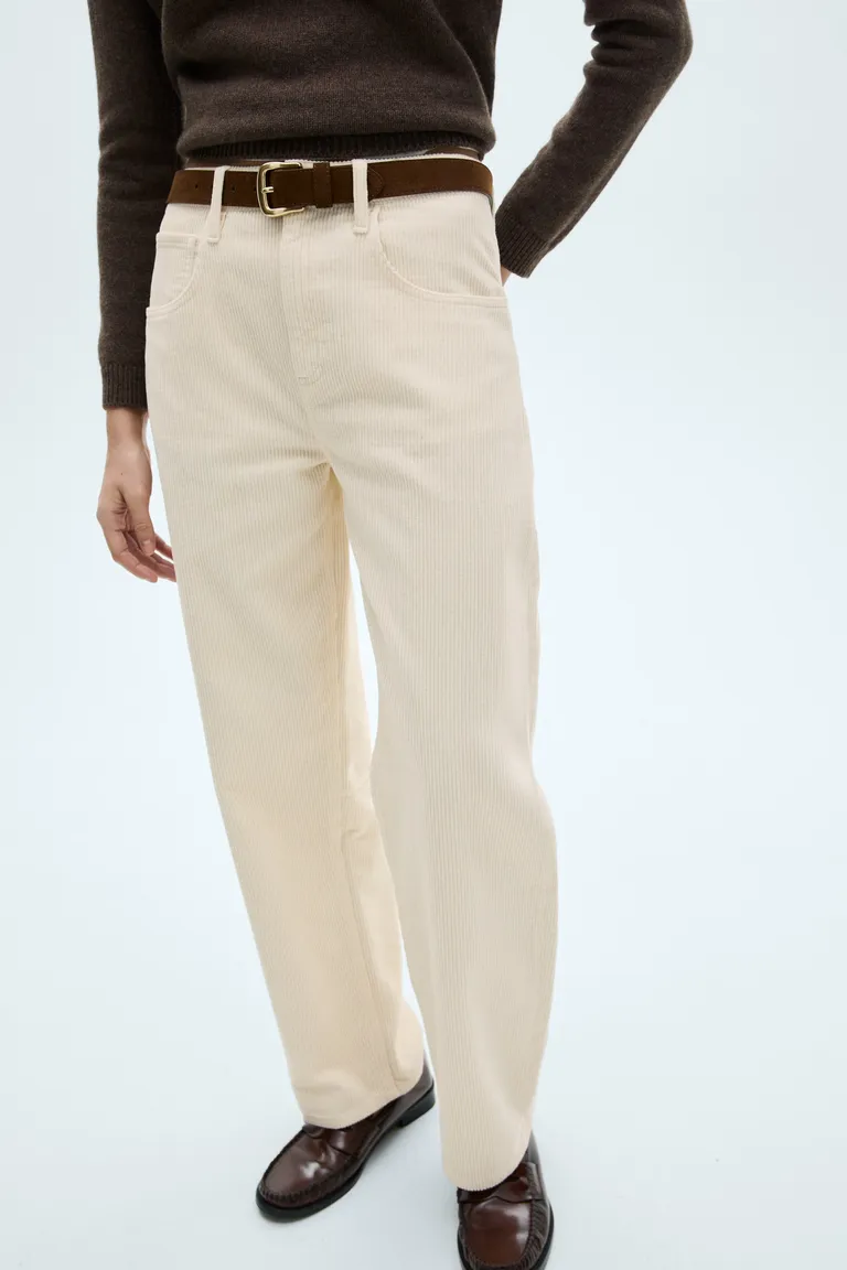 Pantalón pana balloon tiro alto de Mango en Pantalones para argentina