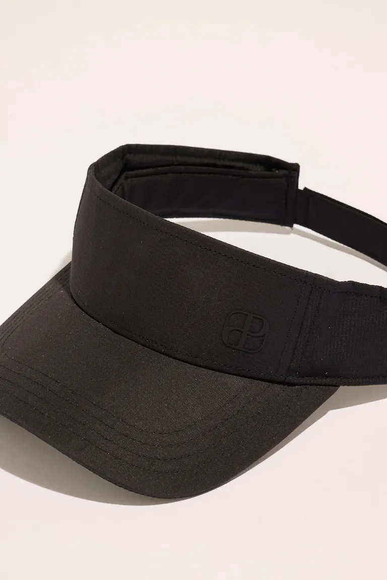 Visera de gabardina negra con logo bordado - Accesorios de moda para mujer de Portsaid en Gorros y Sombreros para argentina