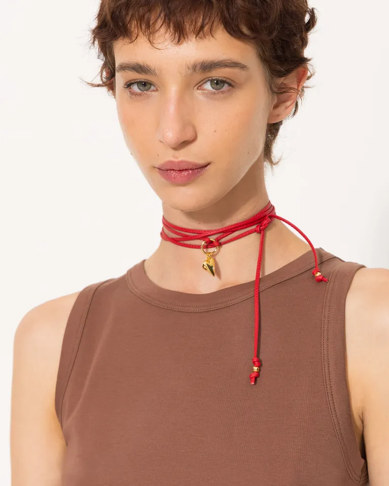 Choker delicado con dije de corazón en cadena fina ajustable de Jazmin Chebar en Bijouterie para argentina