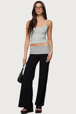 Pantalón ancho doblez contraste de Edikted en Pantalones para argentina