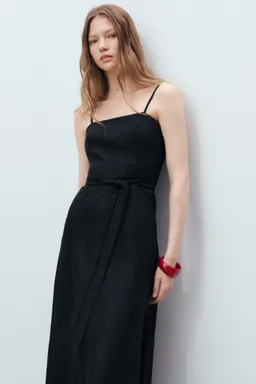Vestido lino con lazo de Mango en Vestidos para argentina