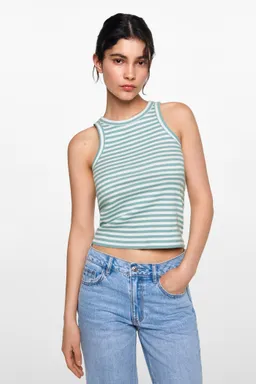 Top canalé algodón de Mango Teen en Tops para argentina