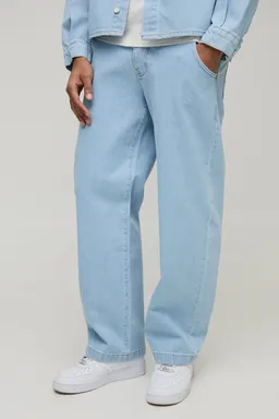Jean celeste lavado corte relajado de Boohooman en Pantalones para argentina