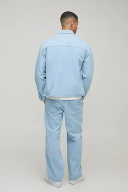 Jean celeste lavado corte relajado de Boohooman en Pantalones para argentina