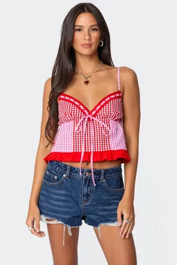 Musculosa gingham joanne de Edikted en Tops para argentina