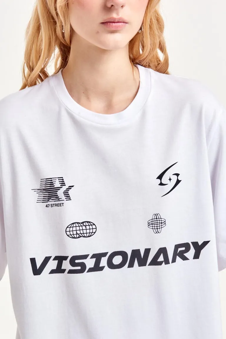 Remera negra oversize de estilo deportivo con estampado de 47 Street en Remeras para argentina