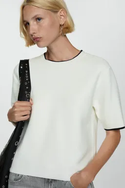 Jersey ribetes contraste de Mango en Remeras para argentina