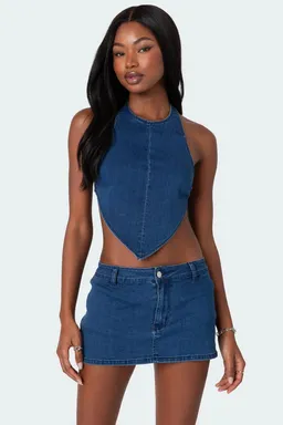 Top sydnie denim espalda descubierta de Edikted en Tops para argentina