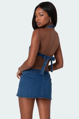 Top sydnie denim espalda descubierta de Edikted en Tops para argentina
