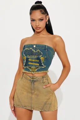Top denim kitch los ángeles de Fashion Nova en Tops para argentina