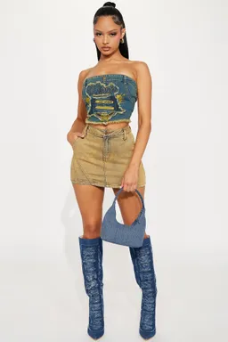 Top denim kitch los ángeles de Fashion Nova en Tops para argentina
